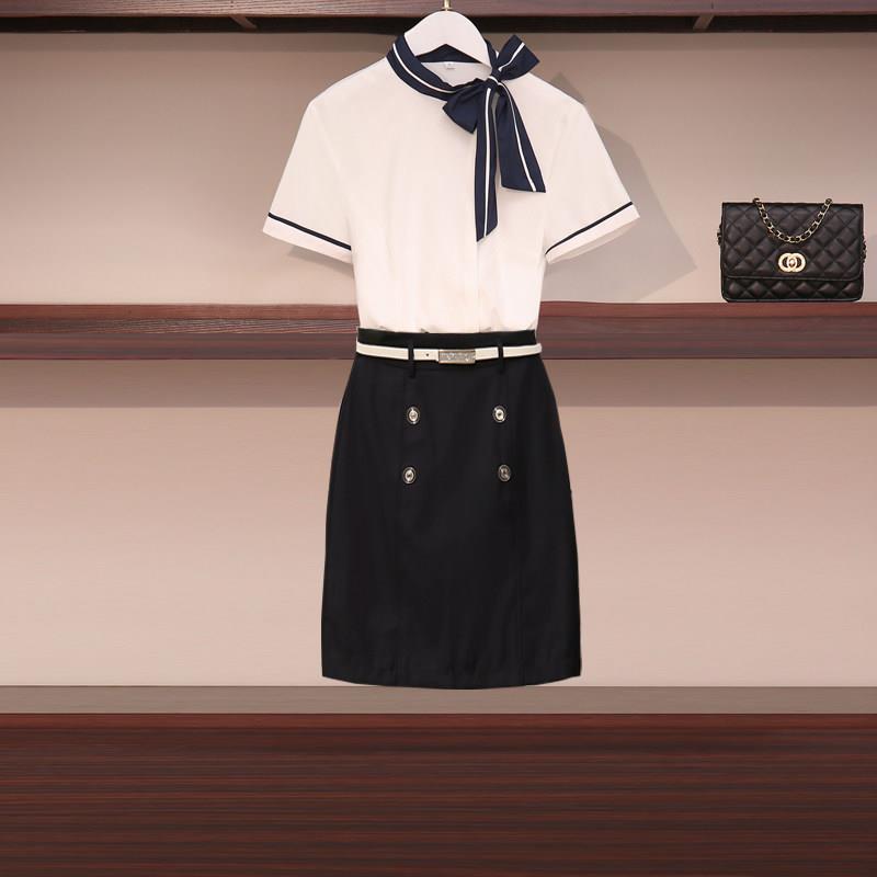 职业衬衫套装女气质女神范夏季面试正装女美容师工作服女空姐制服