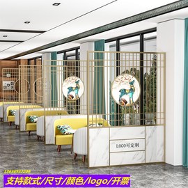 火锅店餐厅屏风装饰饭店包间卡座隔断围栏铁艺格栅定制现代新中式