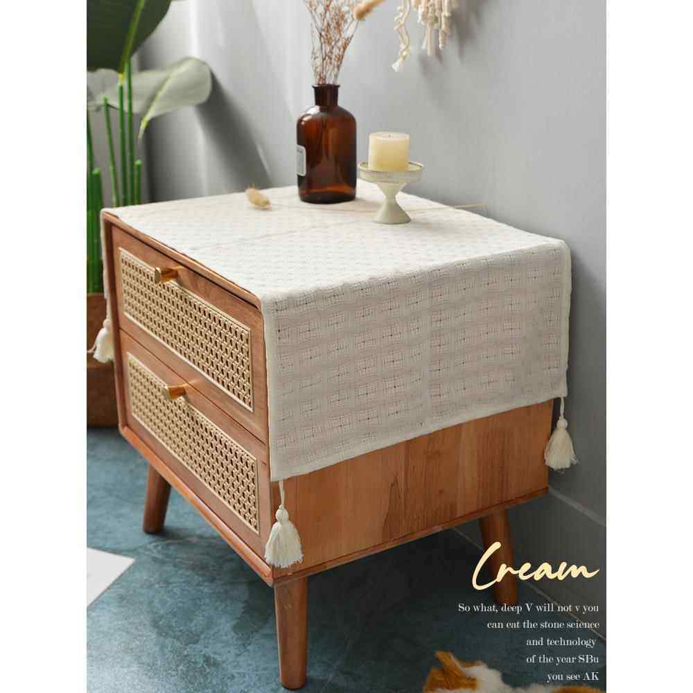 卧室床头柜盖布家用法式复古冰箱盖巾通用亚麻奶油风小家电防尘罩,居家布艺,床头柜盖布,淘宝优惠券,粉丝福利购,淘宝优惠卷