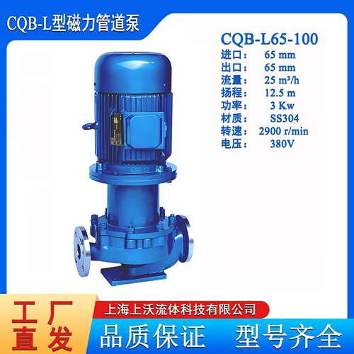 磁力泵厂家销售 CQB-L65-100型无泄漏磁力驱动化工泵(量大从优)