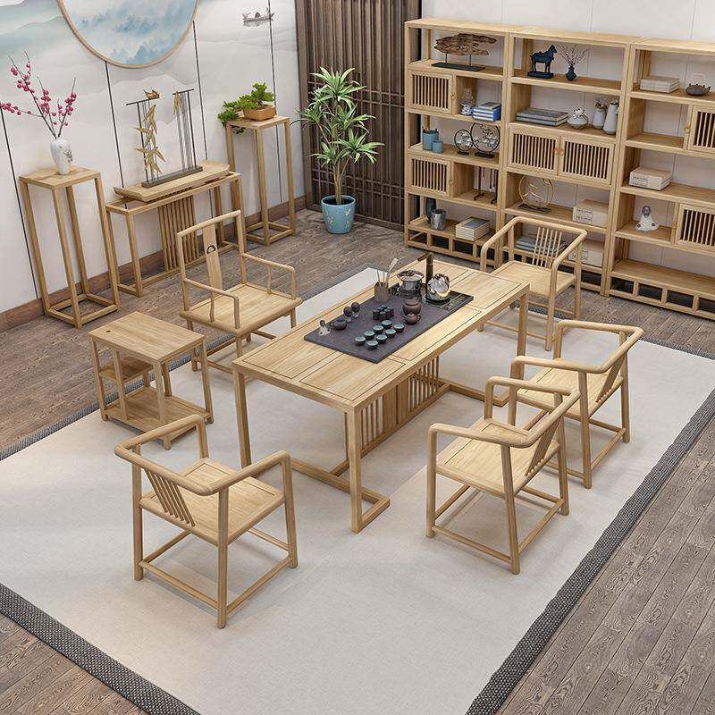 现代中式禅意实木茶桌创意家用客厅接待会客功夫泡茶桌仿古茶台桌