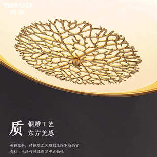 楼大气儿童房间书房全铜吸顶灯批发 复式 新中式 别墅卧室吸顶灯中式