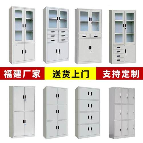 钢制文柜资办公厂室铁皮wjg柜料档案柜带锁储物柜学校工宿舍更件