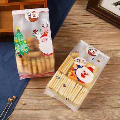 Christmas Plastic Gift Bags Cookie Candy Biscuit Packaging