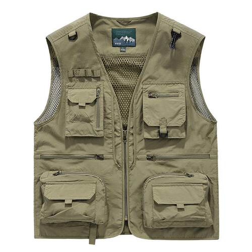 Men’s sleeveless outdoor fashion cargo vest jacket with