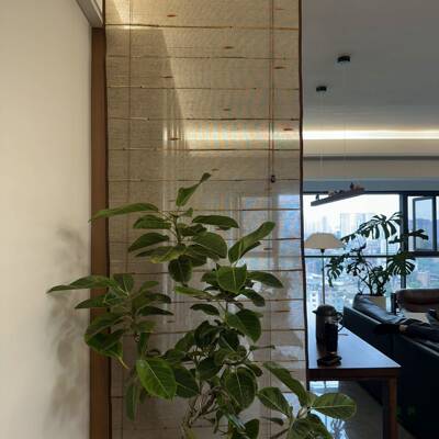 风水帘可升降帘阳台客风厅玄关屏装饰F9755HTM挡软隔断门帘麻布艺
