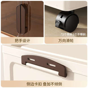 简易组装 折叠式 多层塑料收纳柜透明家用客厅杂物柜储物柜床头柜子