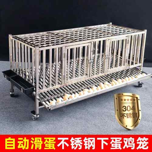 加厚304不锈钢鸡笼子室外特大号鸡笼家用母鸡自动滑蛋防啄鸭鹅笼
