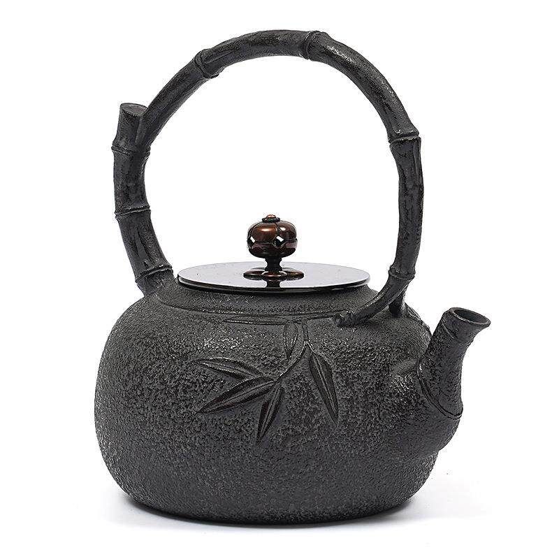 仿生毛竹铸铁壶煮茶烧水壶纯手工失蜡法铸造围炉煮茶壶家用茶具