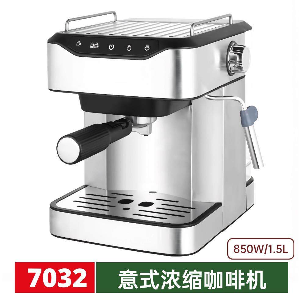 跨境商用15bar半自动意式咖啡机按键打奶泡压力可视咖啡机