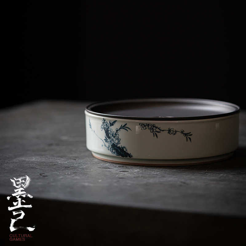 墨己 古青锡盖壶承 陶瓷蓄水圆形干泡盘 茶道配件青花小茶盘,餐饮具,茶具礼盒,淘宝优惠券,粉丝福利购,淘宝优惠卷