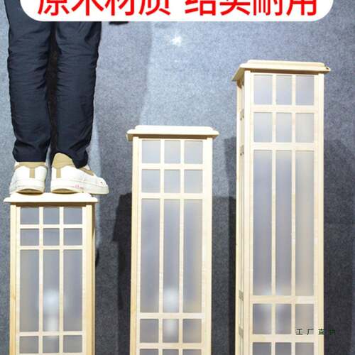 新中式F9656667宫灯婚路引原木灯光方柱礼婚舞台布置庆道具装摆饰