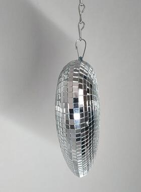 跨境新品 Disco链条爱心 迪斯科爱心玻璃装饰品派对反光气氛产品