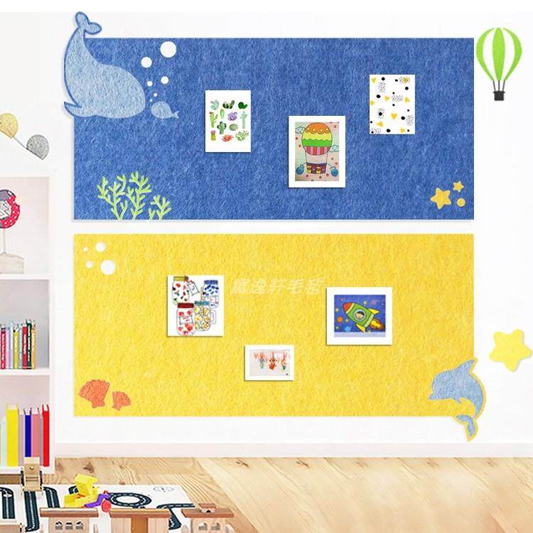 北欧创意海豚墙贴儿童房毛毡留言板照片墙幼儿园作品软木板展示板