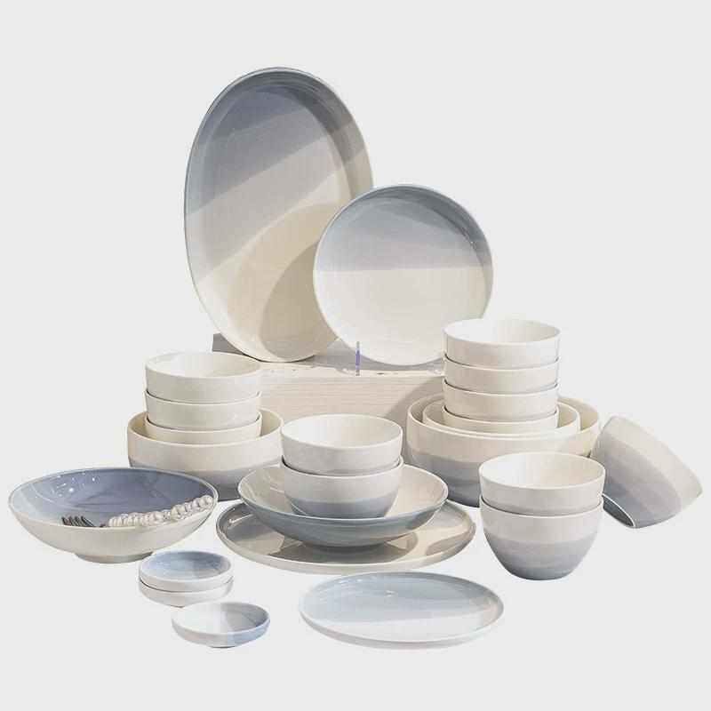 釉下彩陶瓷碗碟套装家用2024新款日式轻奢高级感新居碗盘乔迁餐具,餐饮具,碗,淘宝优惠券,粉丝福利购,淘宝优惠卷