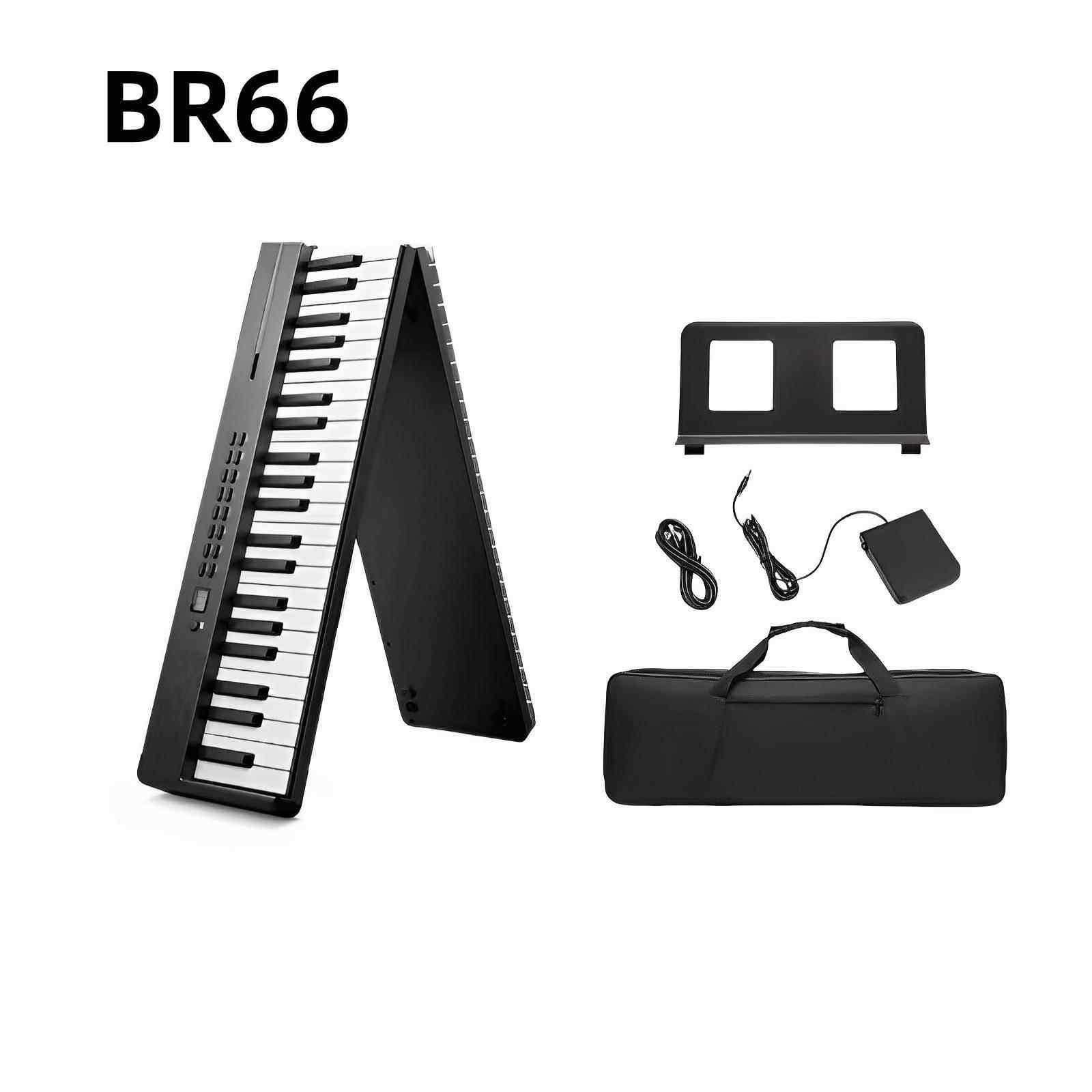 88键可折叠电子钢琴便携式键盘桌面可弹奏学生户外练习家用初学