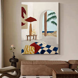 马蒂斯抽象派客厅沙发装 饰画玄关空间艺术感壁画中古风小众挂画