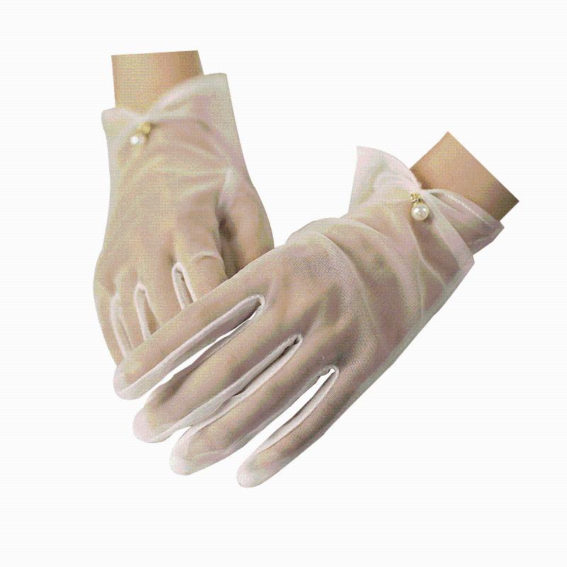 新娘手套婚纱短款珍珠婚纱手套