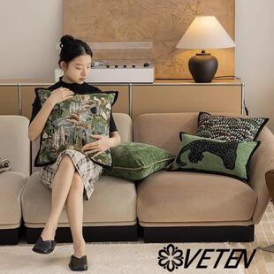 意大利绿光轻奢沙发抱枕套抱枕床上用靠枕靠垫沙发抱枕套腰枕民宿
