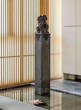 雕仿青石石祥云柱拴马桩架古柱子花玄关云柱做旧简约83536中式风