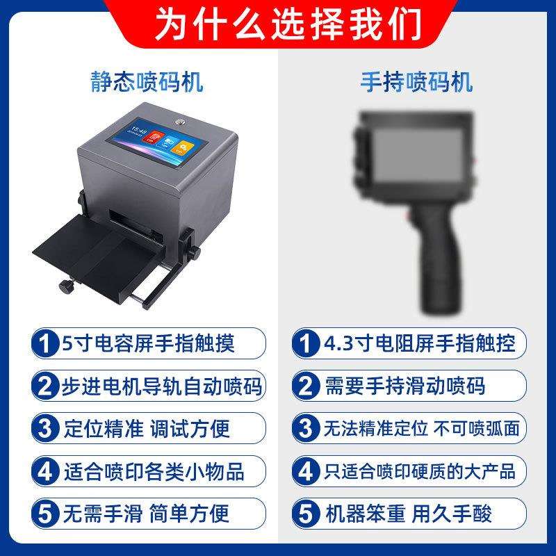 奥凯迪HM188+L静态喷码机电池版本 5寸高清触摸电容屏小型打码机