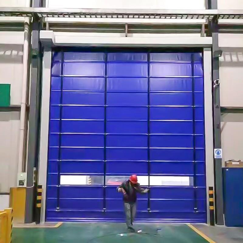 PVC快速堆积门厂房仓库大门密封防尘抗风挡雨自动感应工业堆积门
