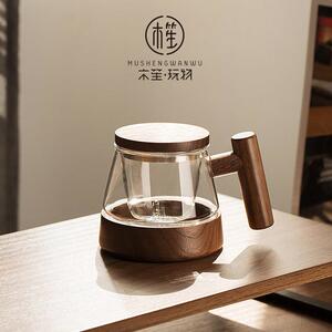 木笙玩物玻璃茶杯茶水分离杯子女生高颜值水杯办公室泡茶杯耐高温