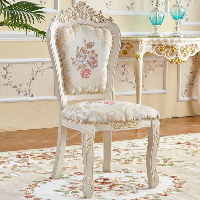 欧式实木餐椅靠背椅饭厅家用凳子餐桌椅美容院接待椅卧室书房椅