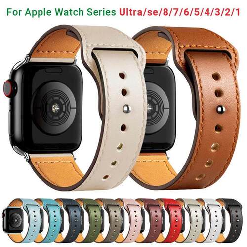 2025 Leather Strap For Apple Watch Band Series 8 7 45mm 41mm