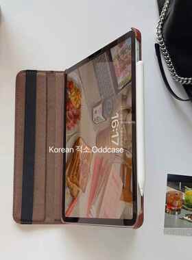 odd「咖啡棕色」韩国ipad2024/pro11/13寸保护套 翻盖旋转air6/10代/10.9寸 横/竖屏10.2/5寸 mini6/45皮套AI