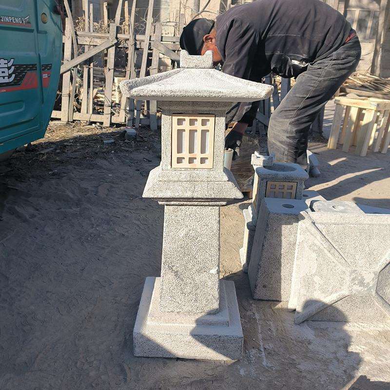 石灯笼青石仿古宫灯中式庭院石灯造景灯花岗岩石头地灯日式石灯塔