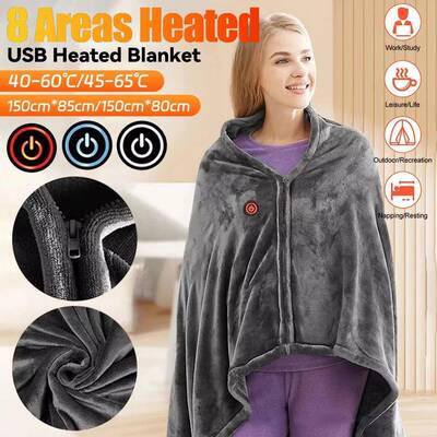 Wearable Heating Electric Blanket Shawl 3 Heated Level Throw