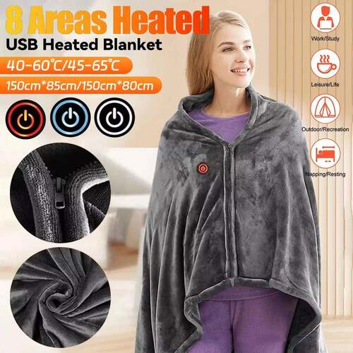 Wearable Heating Electric Blanket Shawl 3 Heated Level Throw