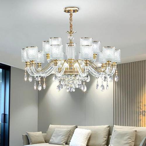 欧式水晶吊灯轻奢高端客厅灯家用简约卧室餐厅灯豪华酒店水晶灯具