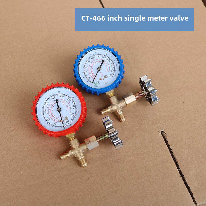 r22空调加氟表冷媒表冰箱加氟压力表制冷维修配件工具