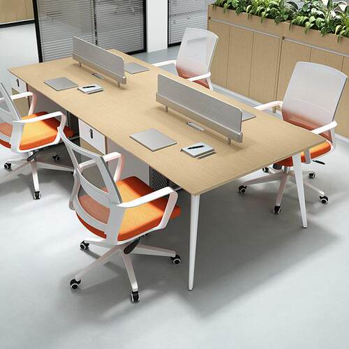 六人工位公桌员双人椅面对面对坐开放式办咨询客服公区职L型办公