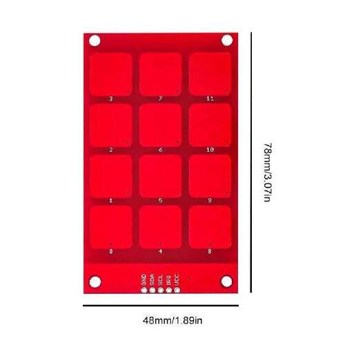 MPR121 3x4 Buttons Keys Keyboard I2C Interface Capacitive