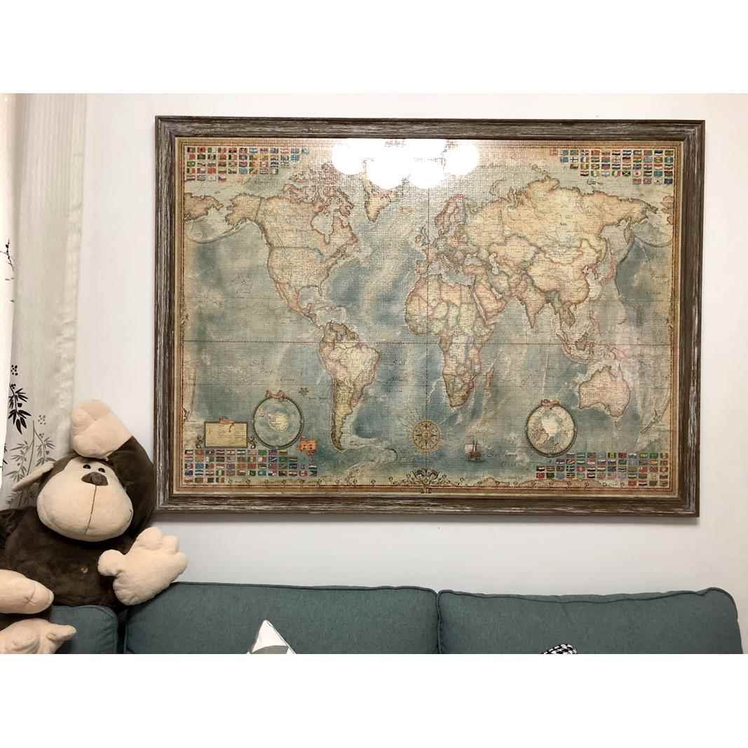 拼图框3000片雷诺瓦地图框足球历史画框4000片飞跃相框挂墙送玻璃