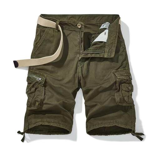 Men’s summer fashion cargo shorts with belt design regular