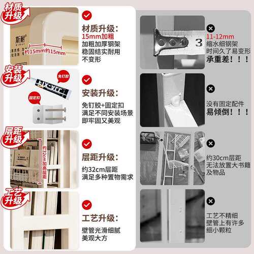 门后置物架铁艺24318-门超薄夹书架落地纳儿童简易窄缝墙上壁挂家