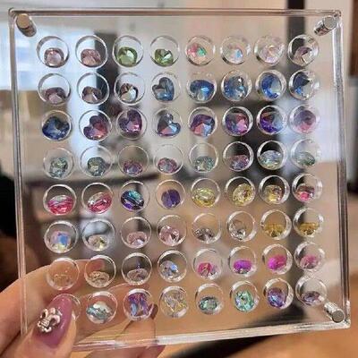36/64/100 Grids Nail Accessories Storage Box Transparent
