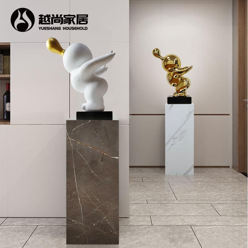 工厂直销金镶玉大理石雕塑摆件底座售楼处酒店艺术品装饰台基座