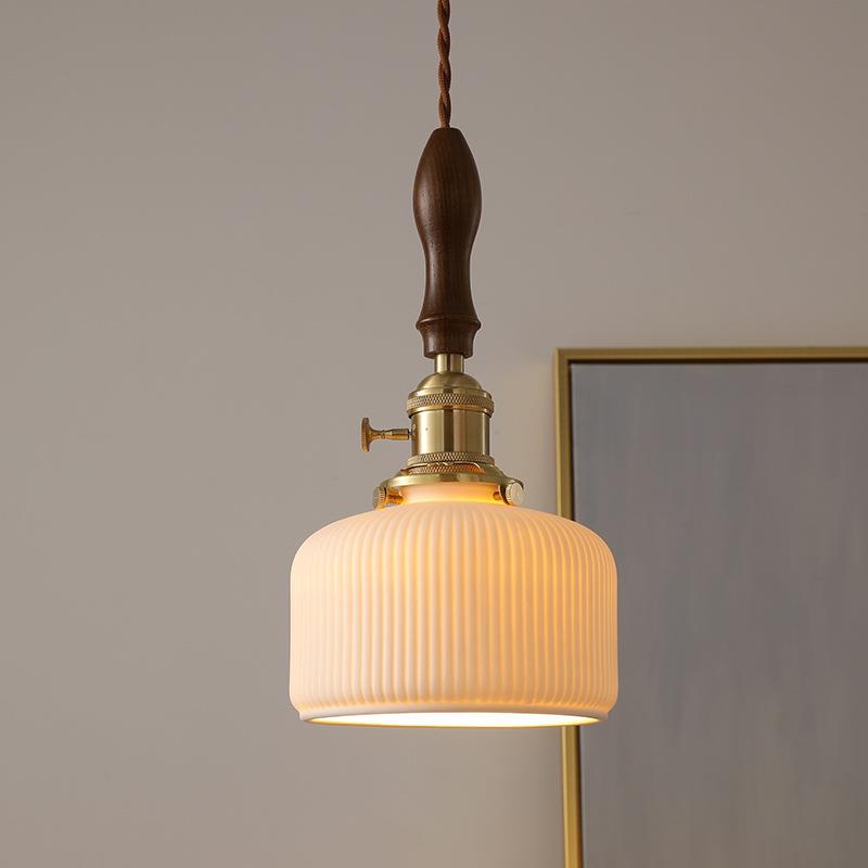 胡桃木陶瓷北欧日式简约现代餐厅卧室吧台床头复古个性ins黄