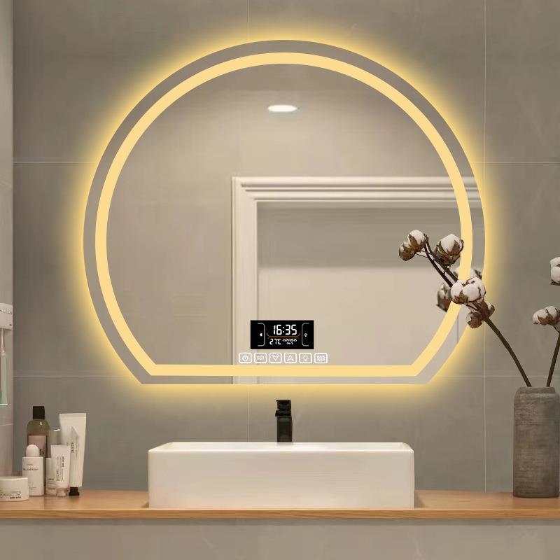 半圆室智能异形梳无品牌/妆台卧室壁挂化妆浴镜镜子生间卫led发光