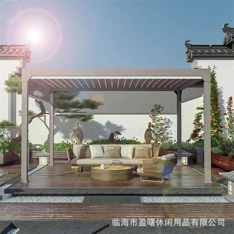 外凉亭铝合金电390动百叶星空棚庭院棚子遮阳棚户花园凉房棚别墅