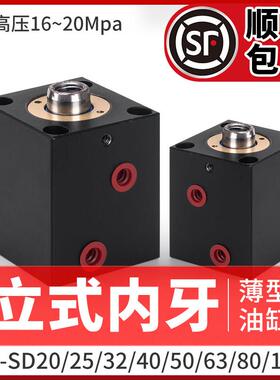 薄型液压油缸小油缸液压缸方形模具油缸立式内牙JOBCX-SD20/32*63