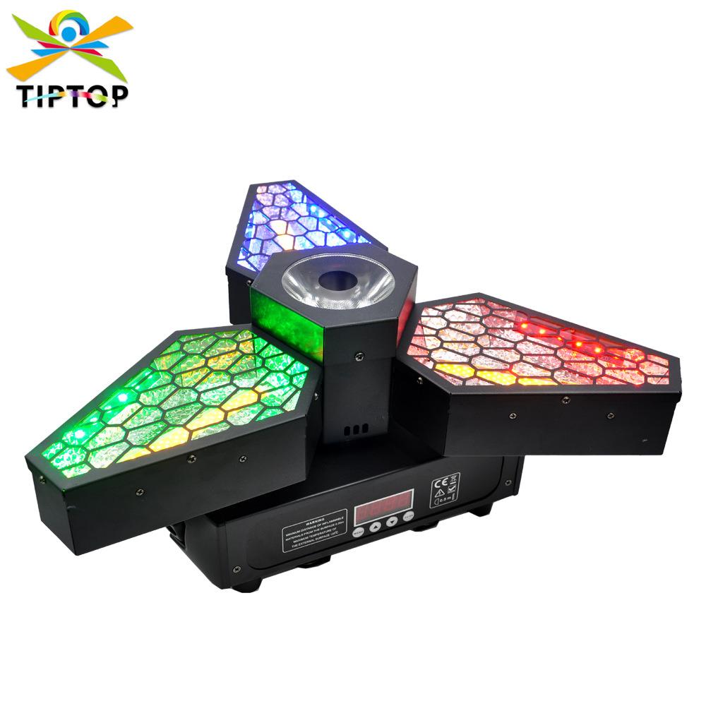 TIPTOP 枫叶无极旋转LED摇头灯暖白COB带RGB贴片辅光四色光束透镜