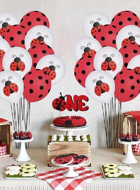 48 Pcs Balloon Ladybug Themed Jungle Baby Shower