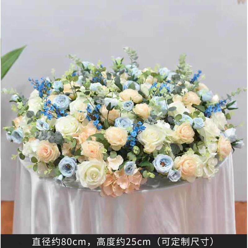 圆形餐桌花摆花酒店餐厅宴会圆桌中间装饰假花仿真花摆设花艺摆件