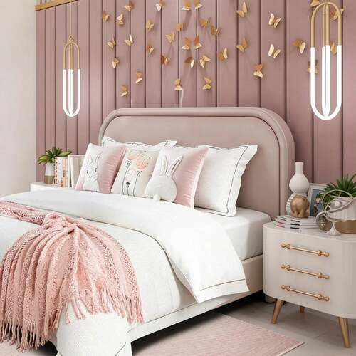 现代家具展厅女孩房床上用品楼盘儿童样板间公主风床品软装多件套